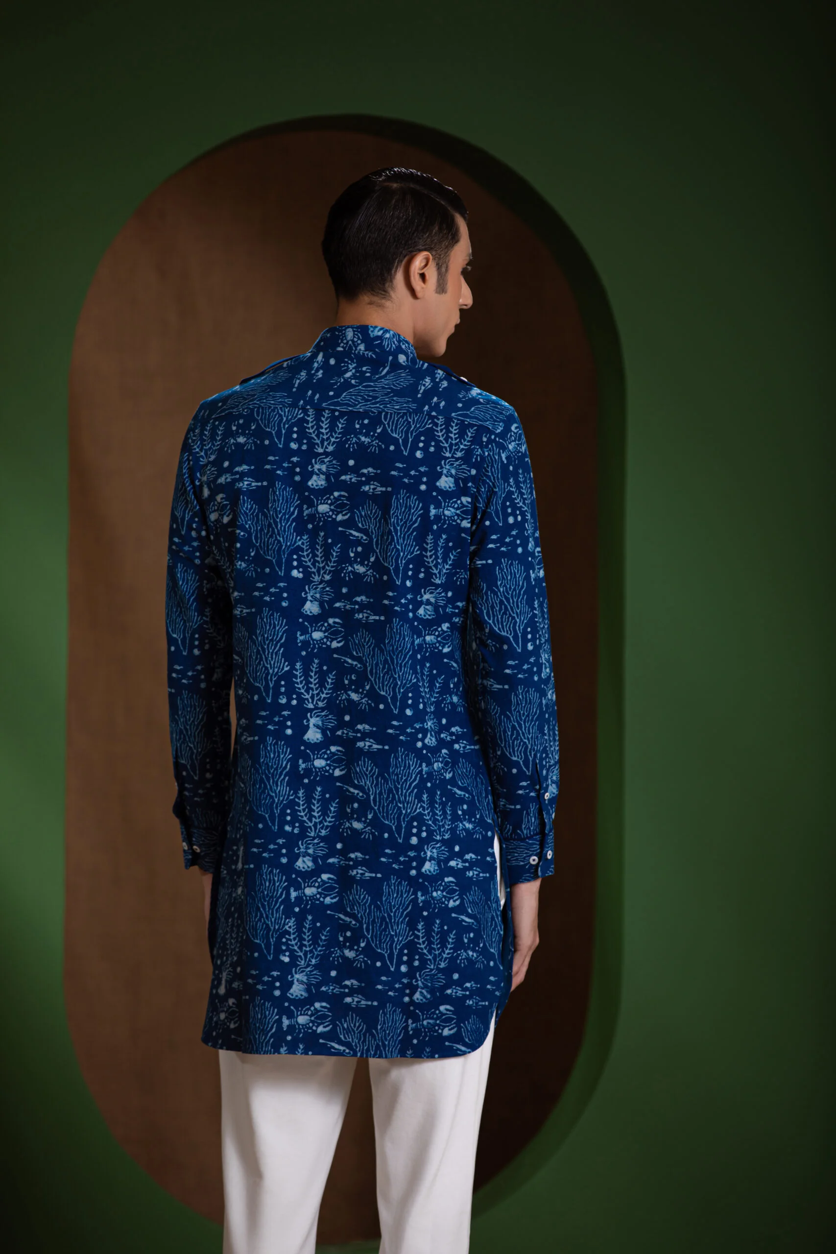 SEASCAPE HAND-BLOCK PRINT KURTA - Image 5