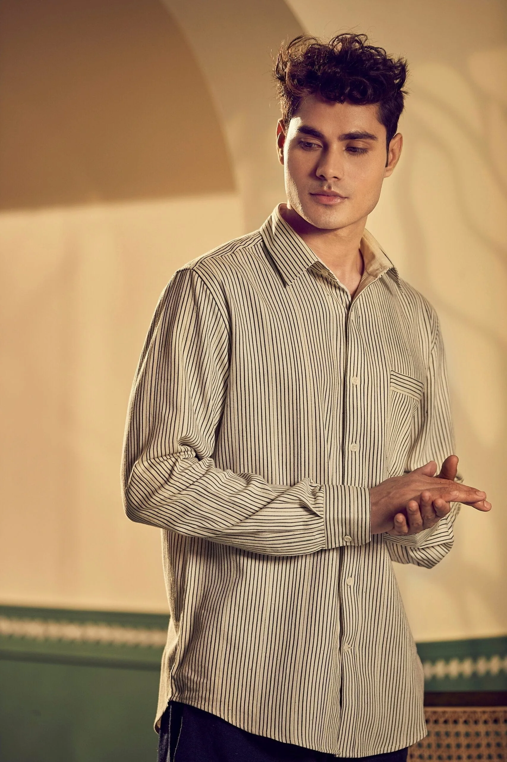 NEEL HANDWOVEN STRIPED SHIRT - Image 2