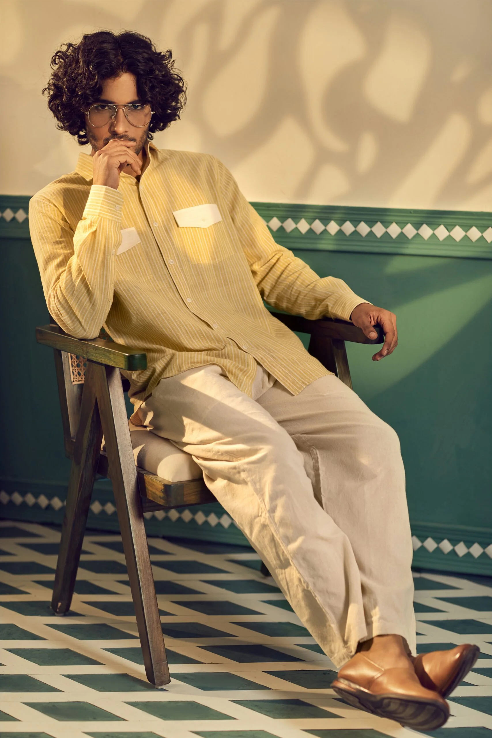 TUSCANY YELLOW MALKHA HANDWOVEN SHIRT - Image 5