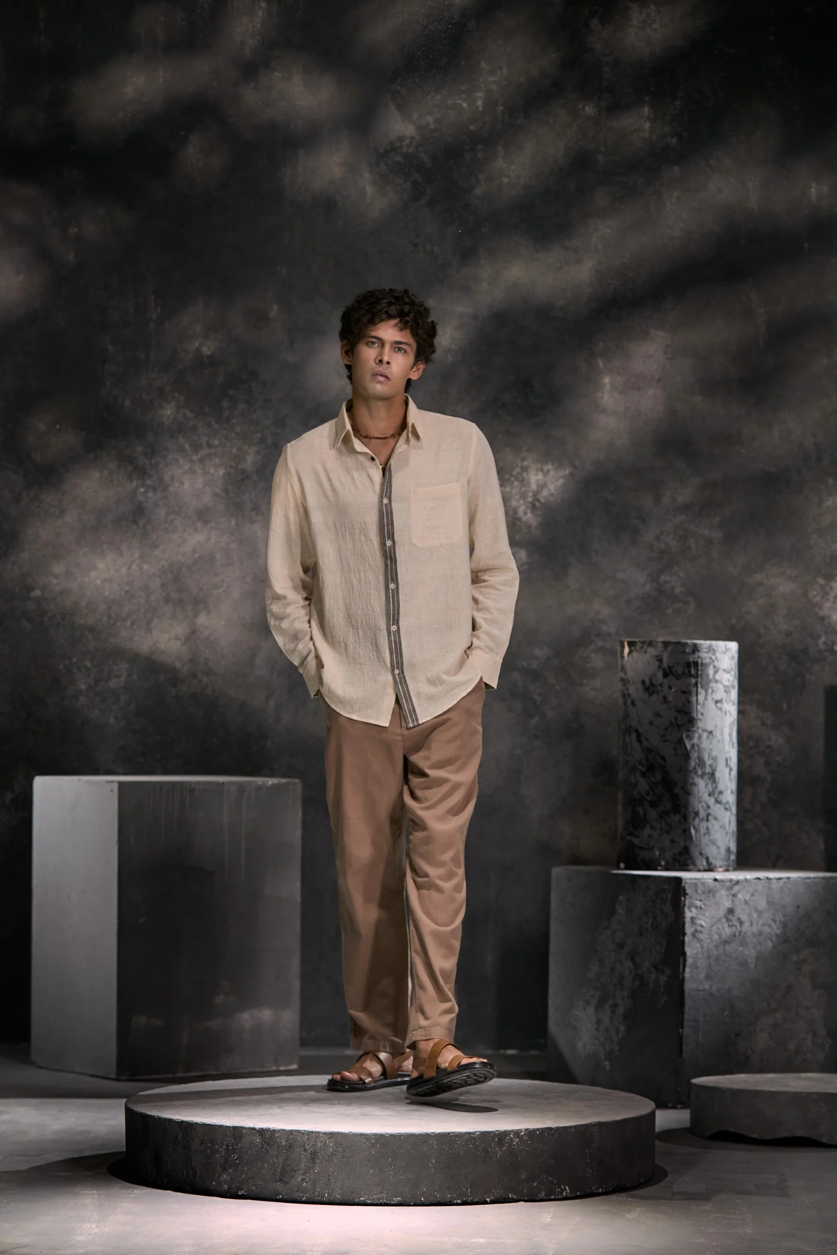 CLOUD GREY ORGANIC KALA COTTON SHIRT - Image 4