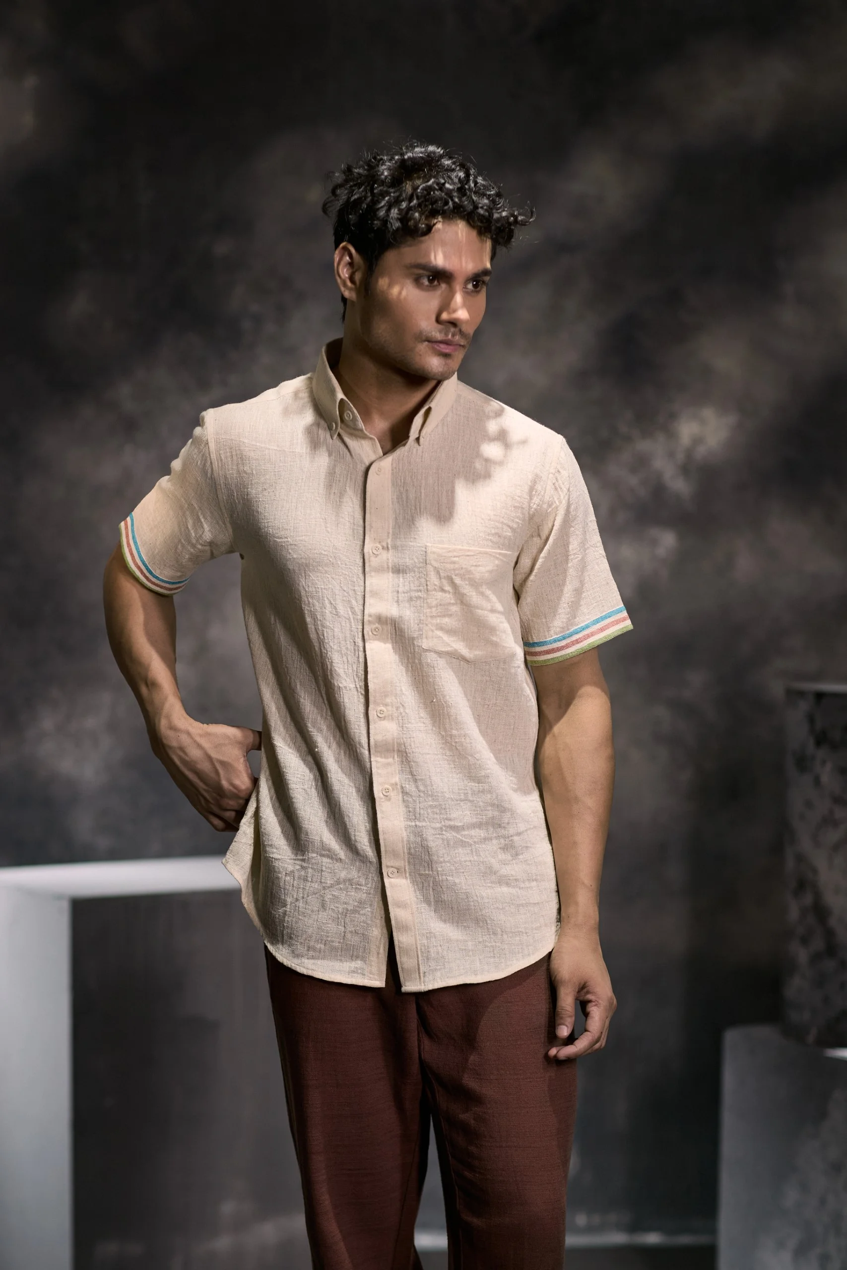 ECRU HANDWOVEN ORGANIC KALA COTTON SHIRT