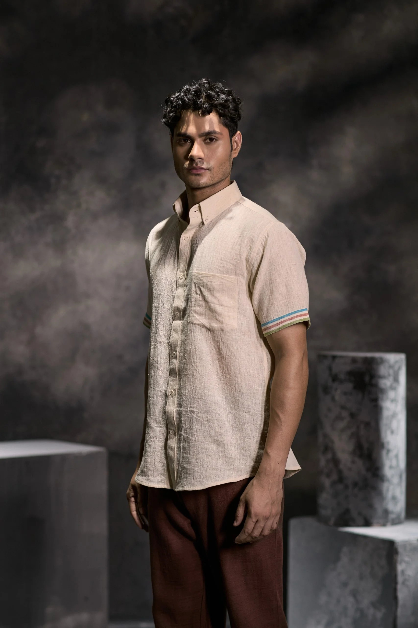 ECRU HANDWOVEN ORGANIC KALA COTTON SHIRT - Image 2