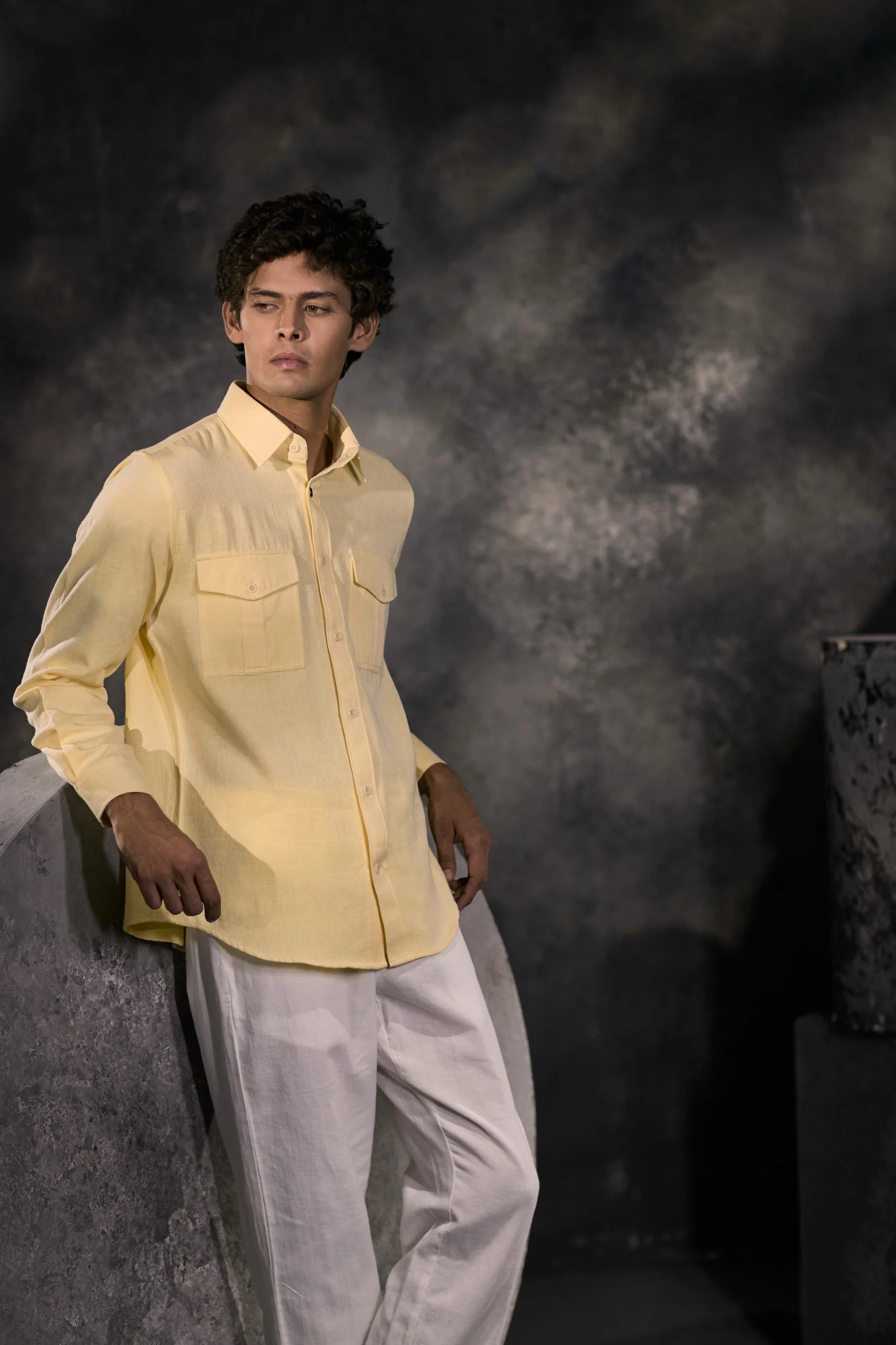 PINE HANDWOVEN COTTON UTILITY OVERSHIRT - Image 3